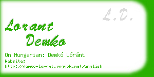 lorant demko business card