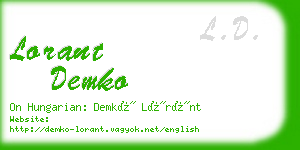 lorant demko business card